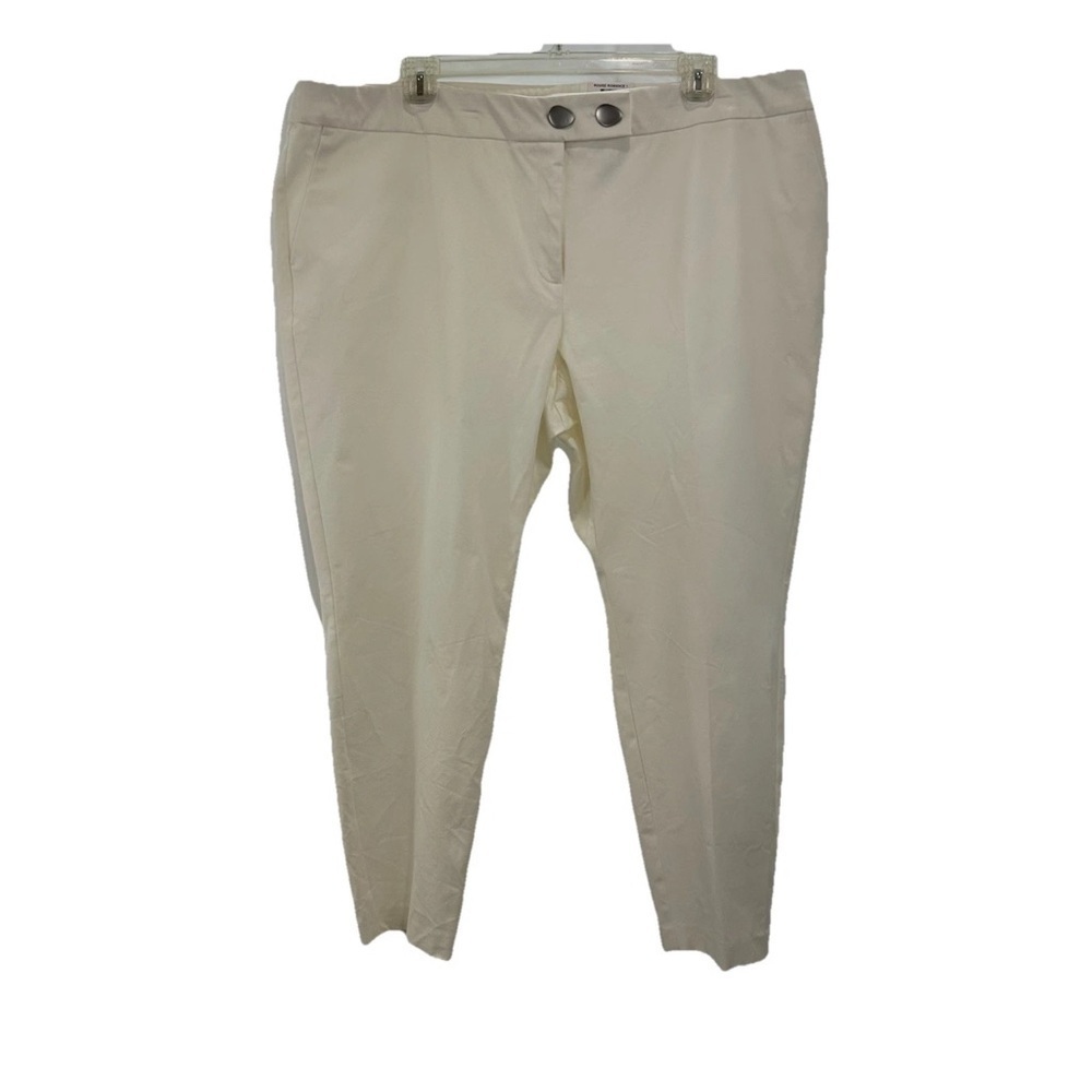 NWT Alfani Plus Size 24W White Ankle Pants Comfort Waist Skinny Leg Cotton Blend